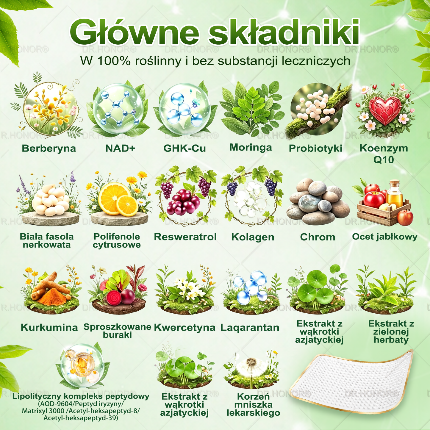 👨‍⚕‍𝐃𝐑.𝐇𝐎𝐍𝐎𝐑® drenujący limfatycznie nano-mikroigłowy plaster wyszczuplający: ultra mocna formuła 𝟓× z lipolitycznym kompleksem peptydowym — wspiera odchudzanie i krążenie limfatyczne, a także pomaga zadbać o komfort stawów, lepszy sen i jasność umysłu🍀
