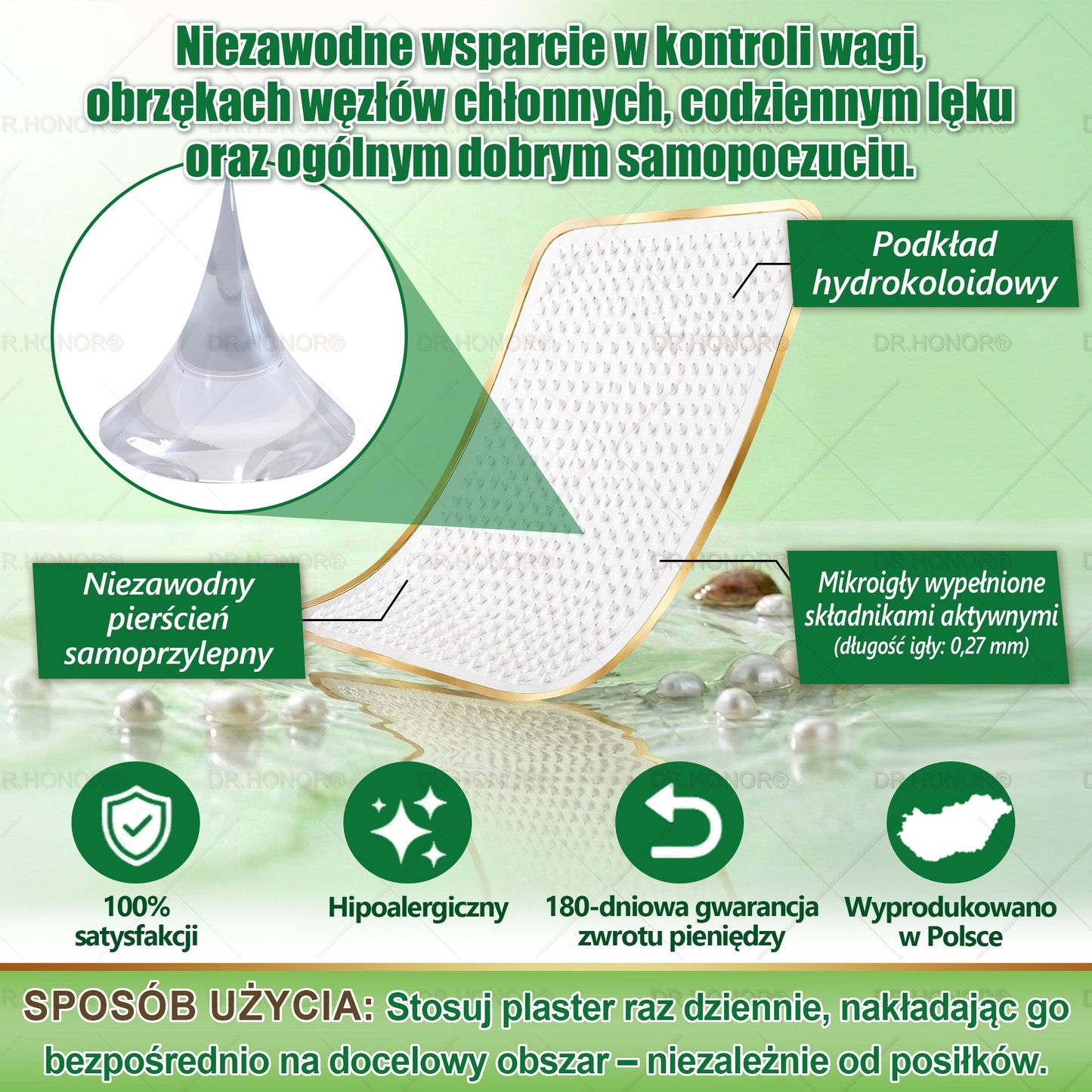 👨‍⚕‍𝐃𝐑.𝐇𝐎𝐍𝐎𝐑® drenujący limfatycznie nano-mikroigłowy plaster wyszczuplający: ultra mocna formuła 𝟓× z lipolitycznym kompleksem peptydowym — wspiera odchudzanie i krążenie limfatyczne, a także pomaga zadbać o komfort stawów, lepszy sen i jasność umysłu🍀