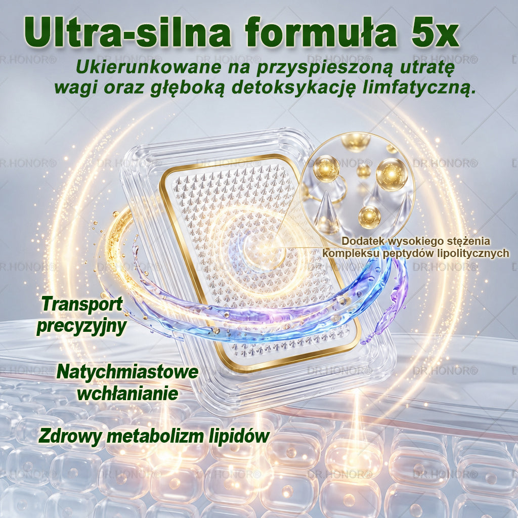 👨‍⚕‍𝐃𝐑.𝐇𝐎𝐍𝐎𝐑® drenujący limfatycznie nano-mikroigłowy plaster wyszczuplający: ultra mocna formuła 𝟓× z lipolitycznym kompleksem peptydowym — wspiera odchudzanie i krążenie limfatyczne, a także pomaga zadbać o komfort stawów, lepszy sen i jasność umysłu🍀